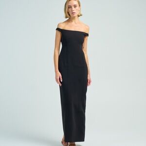 Toteme Black Off-Shoulder Maxi Dress